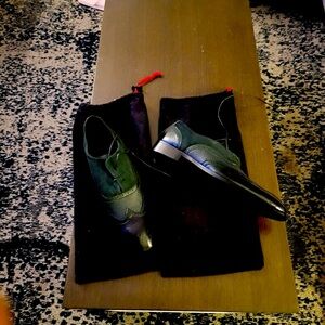 Green and black men dress shoes brand size 11